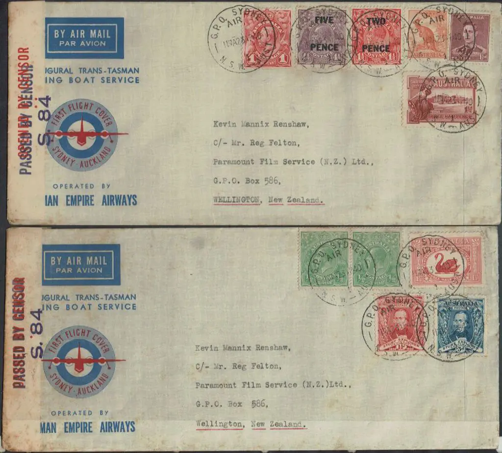 1940 (30th Apr) Australia to NZ Teal Inaugural ... Image 1++