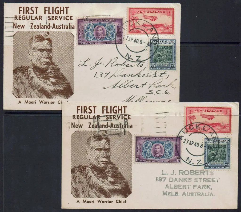 1940 (30th Apr) NZ to Australia with "First Flight ... Image 1++