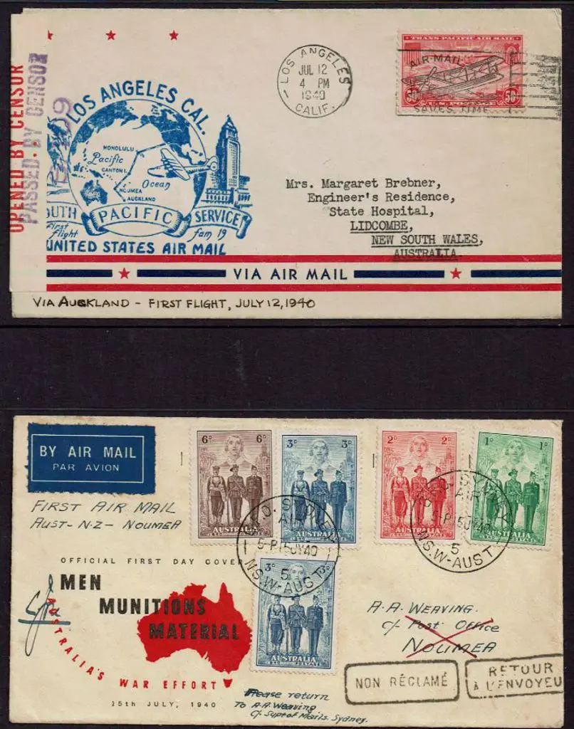 1940 (16th July) USA to NZ to Australia bearing ... Image 1++