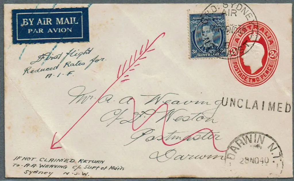 1940 (25th Nov) 2d red KGVI embossed PSE uprated ... Image 1++
