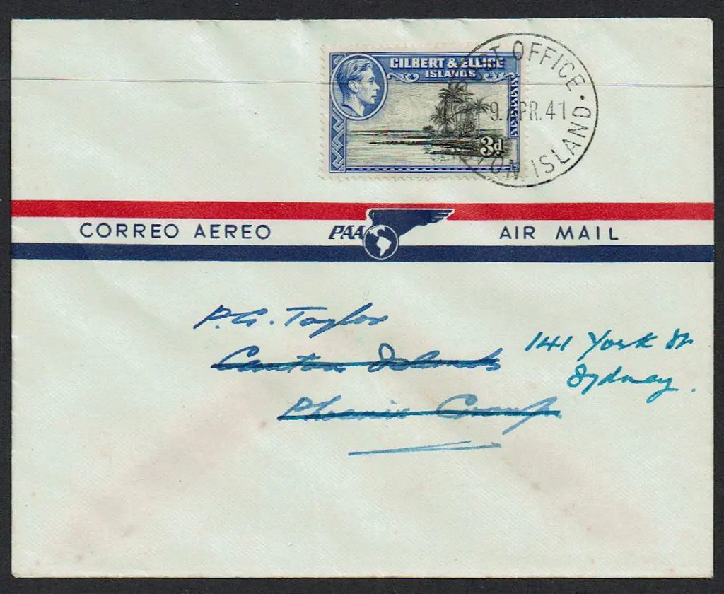1941 (9th Apr) Canton Island to Australia PAA ... Image 1++