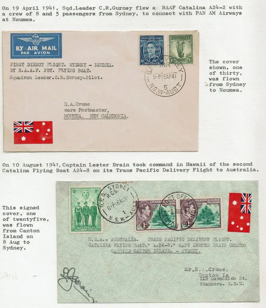1941 (19th Apr) Sydney to Noumea First Direct ... Image 1++