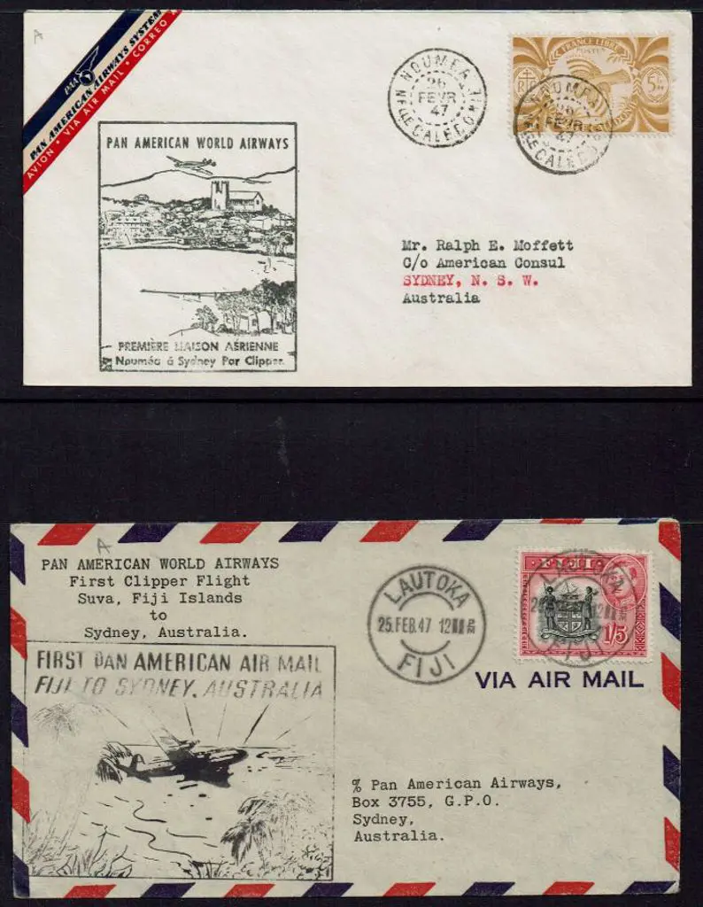 1947 (21st Feb) Noumea to Sydney & Lautoka to ... Image 1++