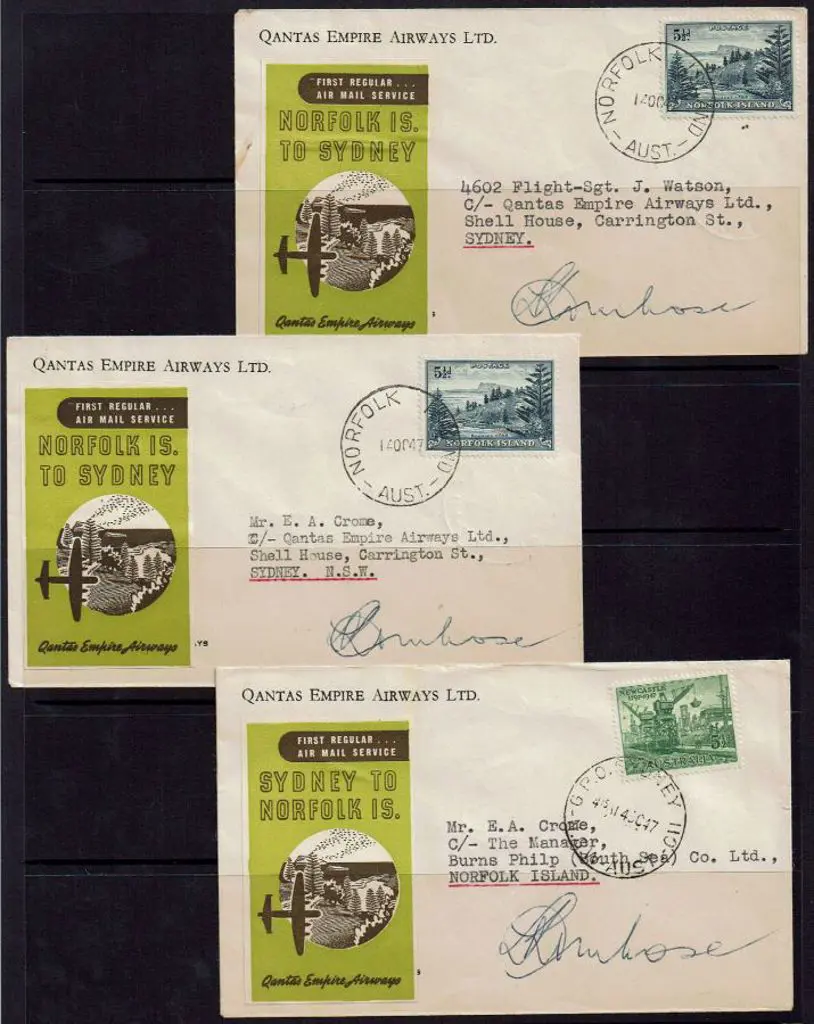 1947 (14th Oct) Sydney to Norfolk Is Qantas ... Image 1++
