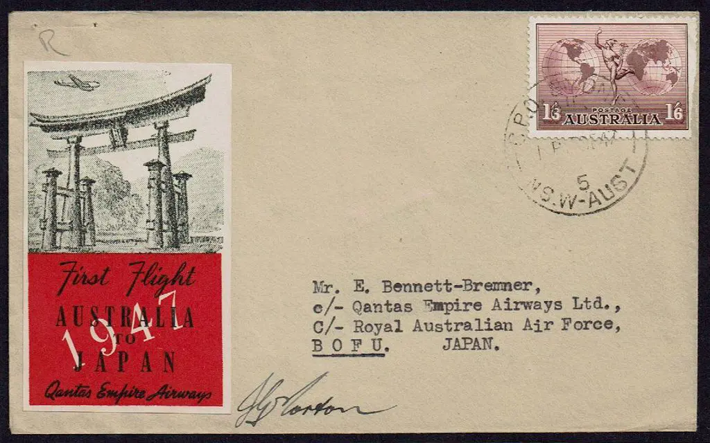 1947 (16th Dec) Australia to Japan Qantas first ... Image 1++