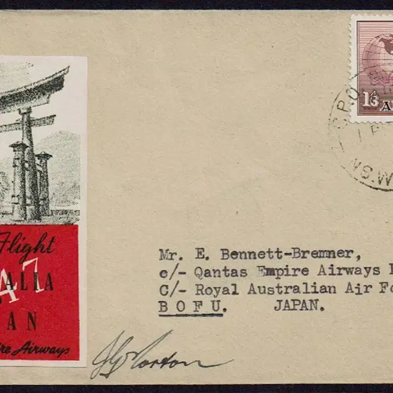 1947 (16th Dec) Australia to Japan Qantas first ...