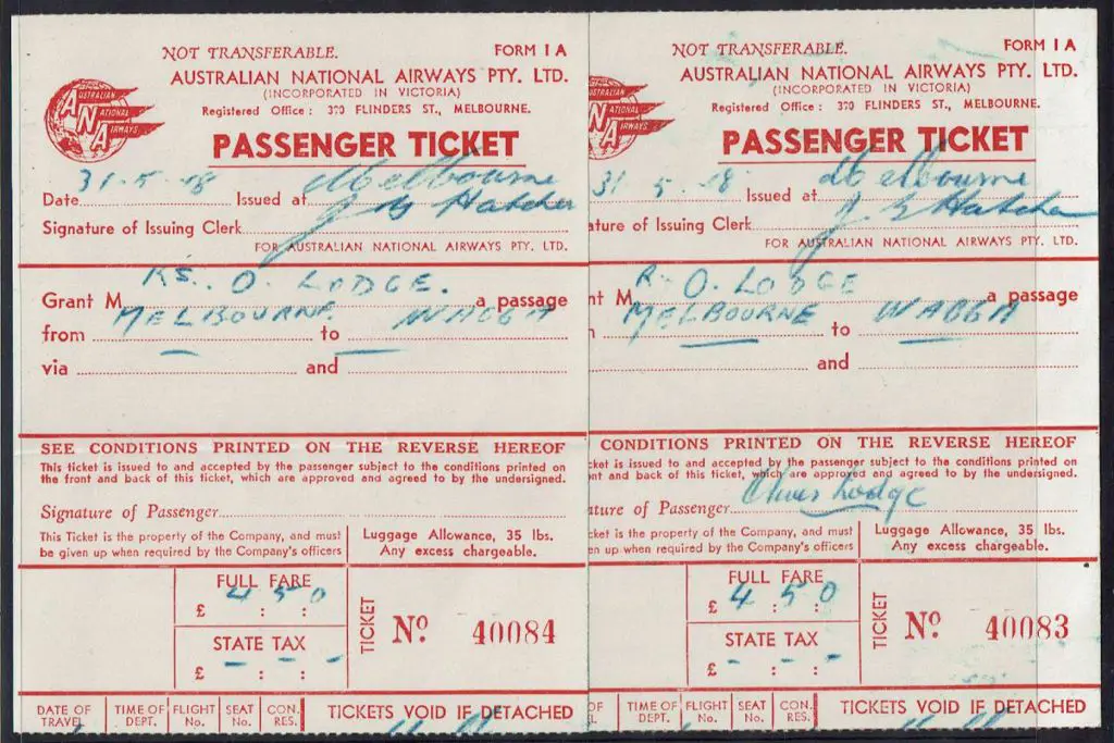 1948 (31st May) Australian National Airways carbon ... Image 1++