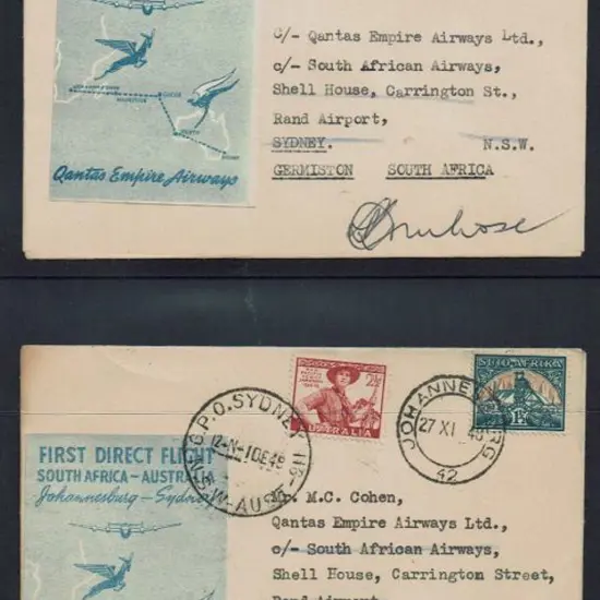 1948 (14th Nov) As above. Both covers with printed ...
