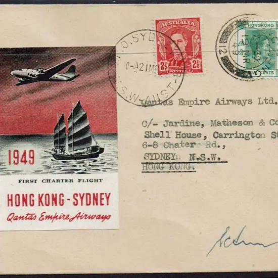 1949 (15th March) Australia to Hong Kong Chartered ...