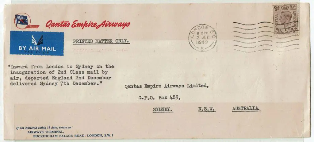 1949 (6th Dec) "Inward from London to Sydney on ... Image 1++