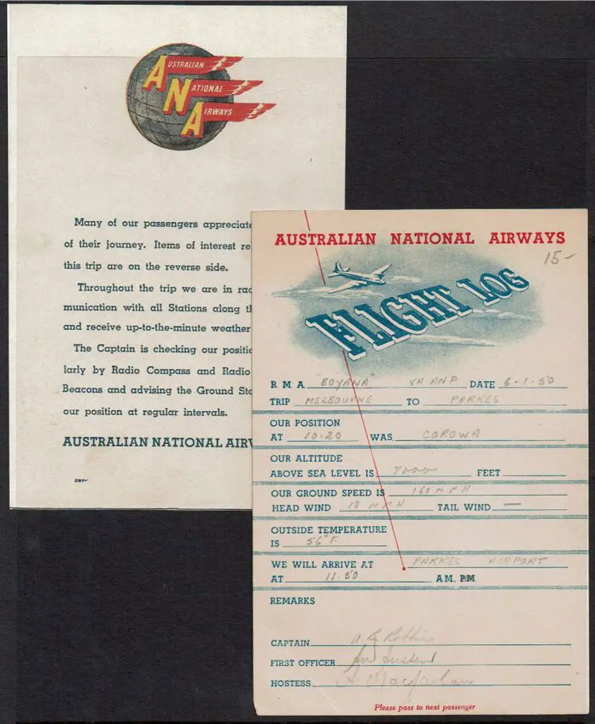 1950 (6th Jan) Australian National Airways "Flight ... Image 1++