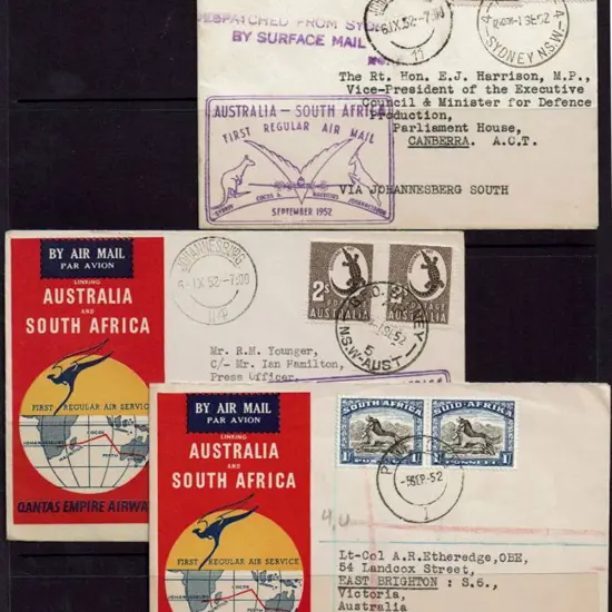 1952 (1st Sept) Australia to South Africa by ...