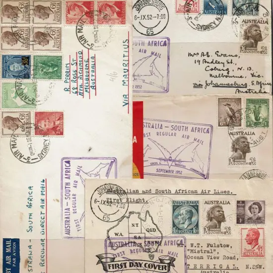1952 (1st Sept) Australia to South Africa Qantas ...