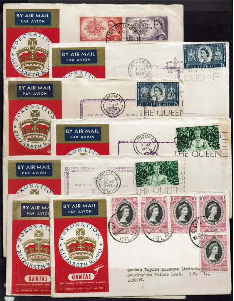 1953 (3rd Jun) Coronation Day Qantas flight covers ... Image 1++