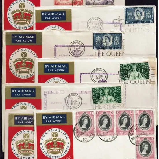 1953 (3rd Jun) Coronation Day Qantas flight covers ...