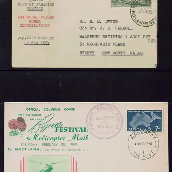 1959 (22nd Jan) Port Moresby to Australia (Bird of ...