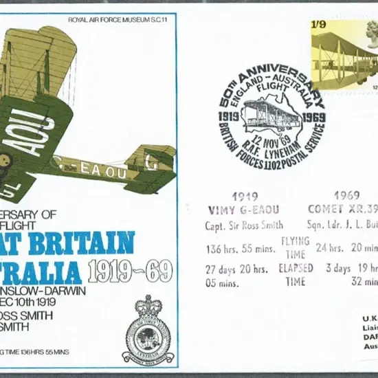 1969 (12th Nov) England to Australia RAF Commem ...