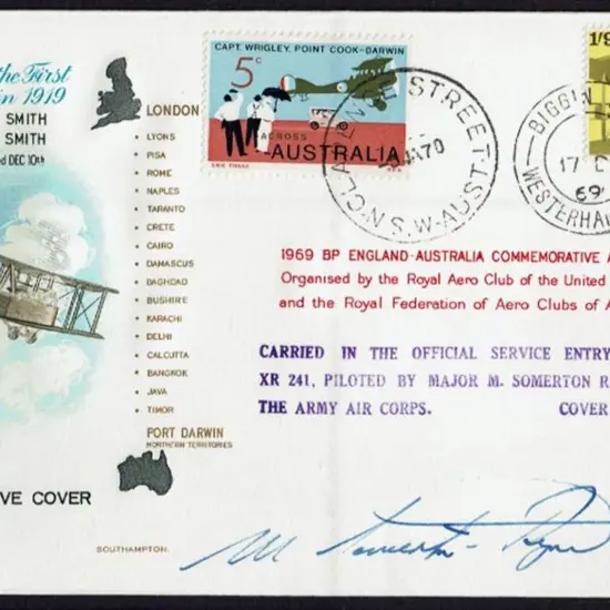 1969 (17th Dec) England to Australia Commemorative ...