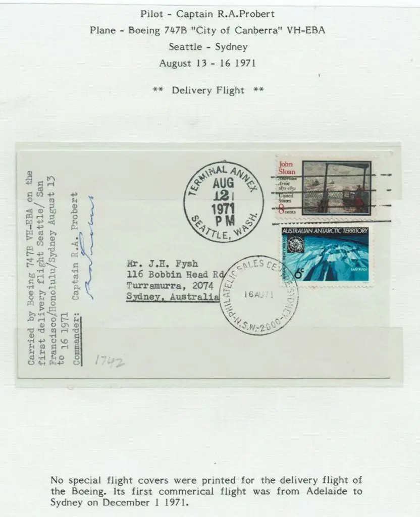 1971 (13th-16th Aug) USA to Australia cover ... Image 1++
