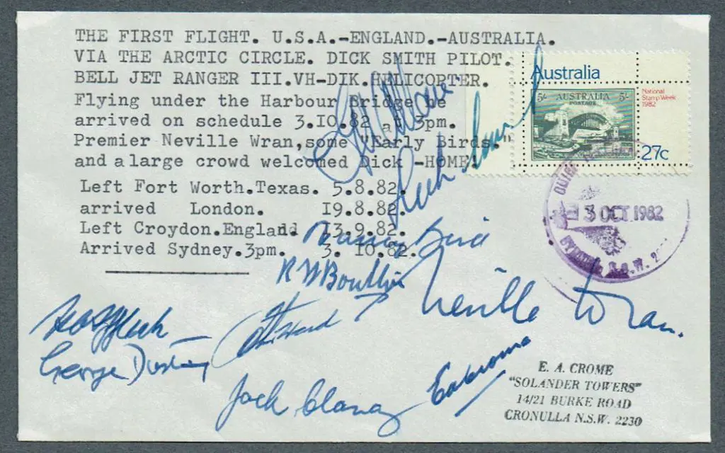 1982 (5th Aug) USA to England & Australia on Dick ... Image 1++