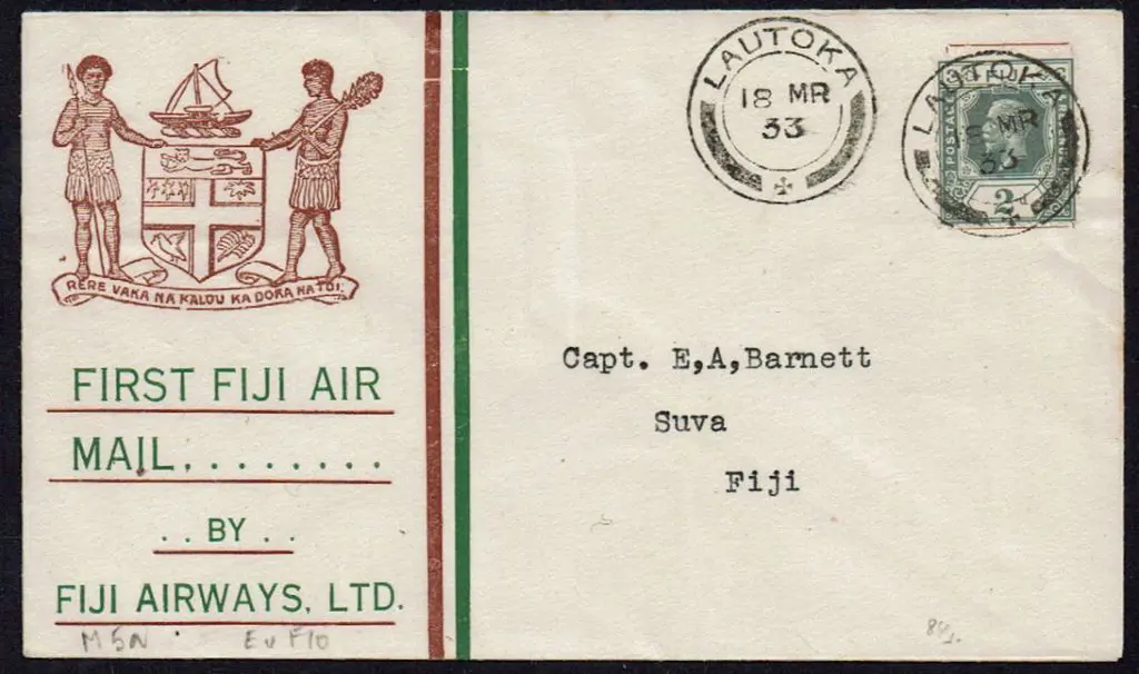 1933 (18th Mar) Lautoka to Suva Fiji Airways ... Image 1++