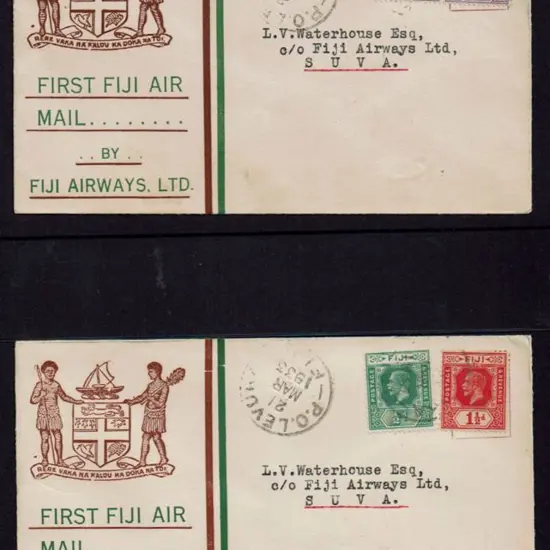 1933 (18th Mar) As above but two, both with 2d KGV ...