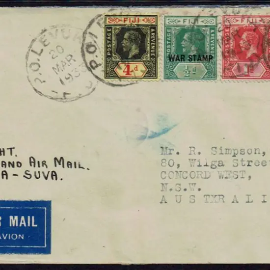 1933 (18th Mar) As above but with ¼d, ½d "War ...