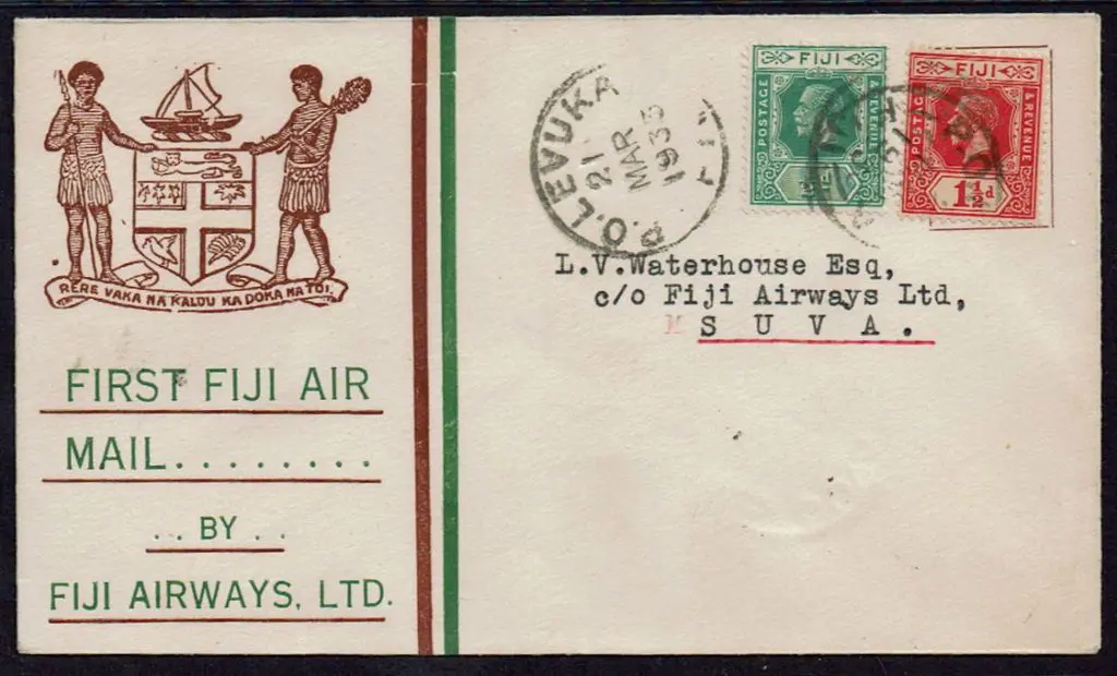 1933 (21st Mar) Levuka to Suva on Fiji Airways ... Image 1++