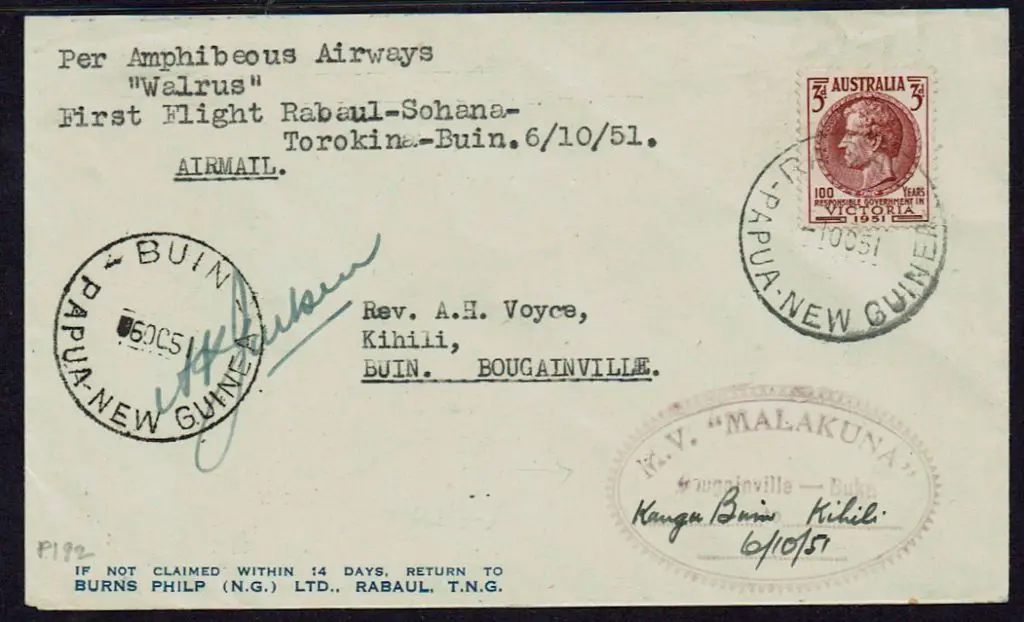 1951 (6th Oct) Amphibious Airways flight from ... Image 1++