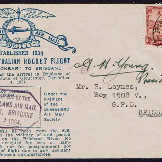 1934 (4th Dec) SS "Cannonbar" to Brisbane First ...