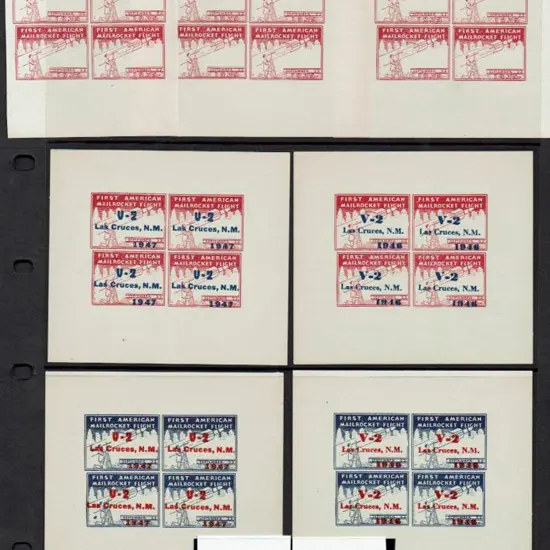 1935-1946 USA Rocket Mail vignettes. (1) First ...