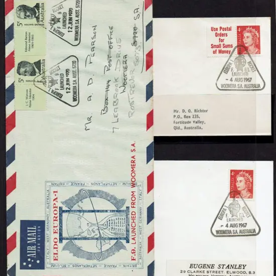 1967 (4th Aug) Rocket Mail covers launched from ...