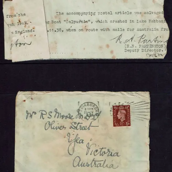 1938 (27th Nov) Imperial Airways England to ...