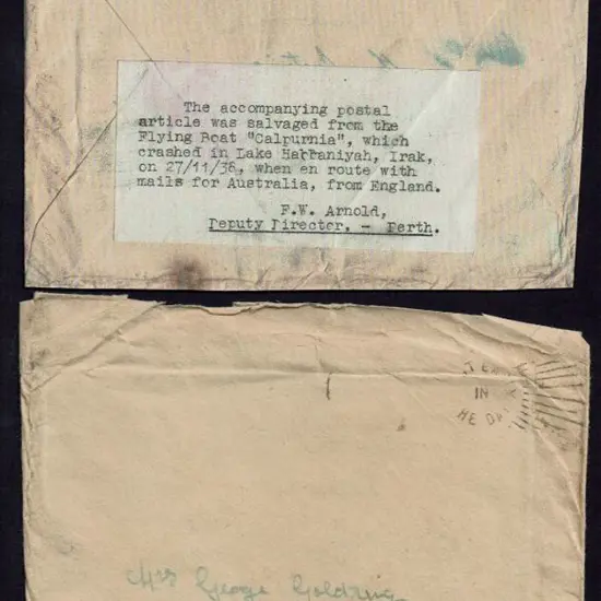 1938 (27th Nov) As above but only part "Post Early ...