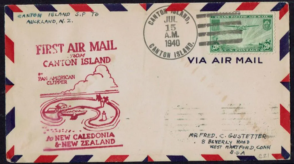 1940 (15th July) First Air Mail from Canton Island ... Image 1++