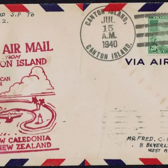 1940 (15th July) First Air Mail from Canton Island ...