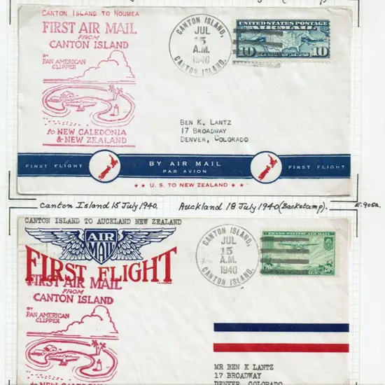 1940 (July) Canton Island to New Caledonia, New ...