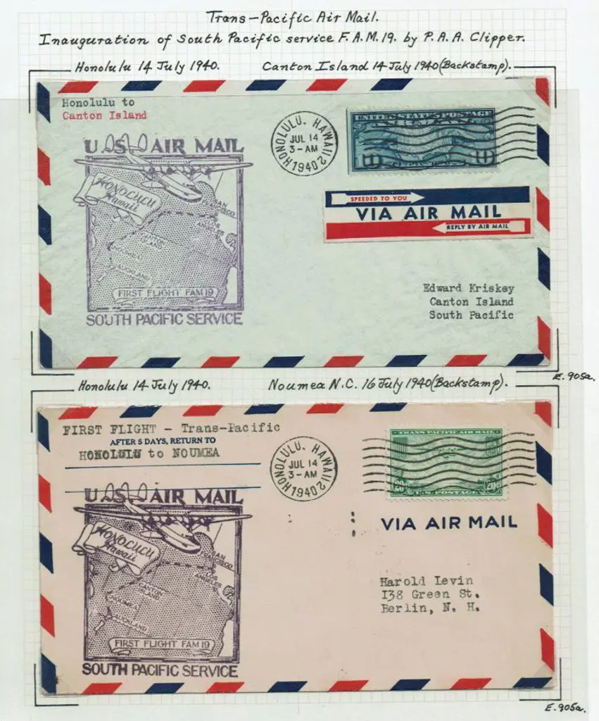 1940 (July) Honolulu to Los Angeles, Auckland, ... Image 1++