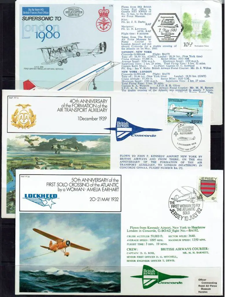 1979, 1980 & 1982 Concorde flown covers from JFK ... Image 1++