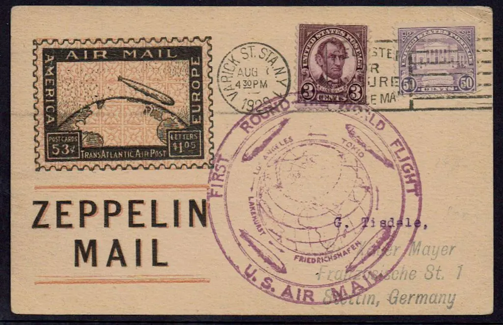 1929 (3rd Aug) "First Round the World Flight U.S. ... Image 1++