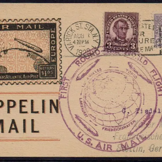 1929 (3rd Aug) "First Round the World Flight U.S. ...