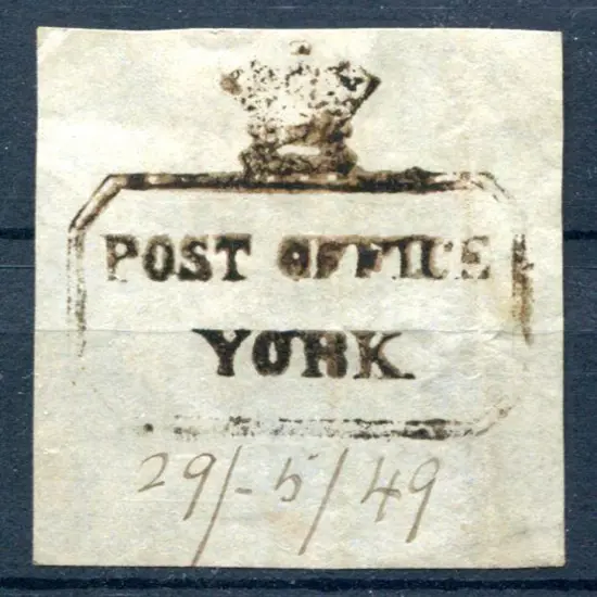 1849 (29th May) York Post Office handstamp PA PO1c ...