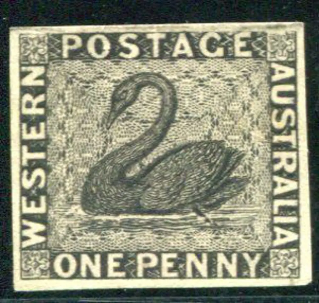 1854 1d black De La Rue imperforate proof on ... Image 1++