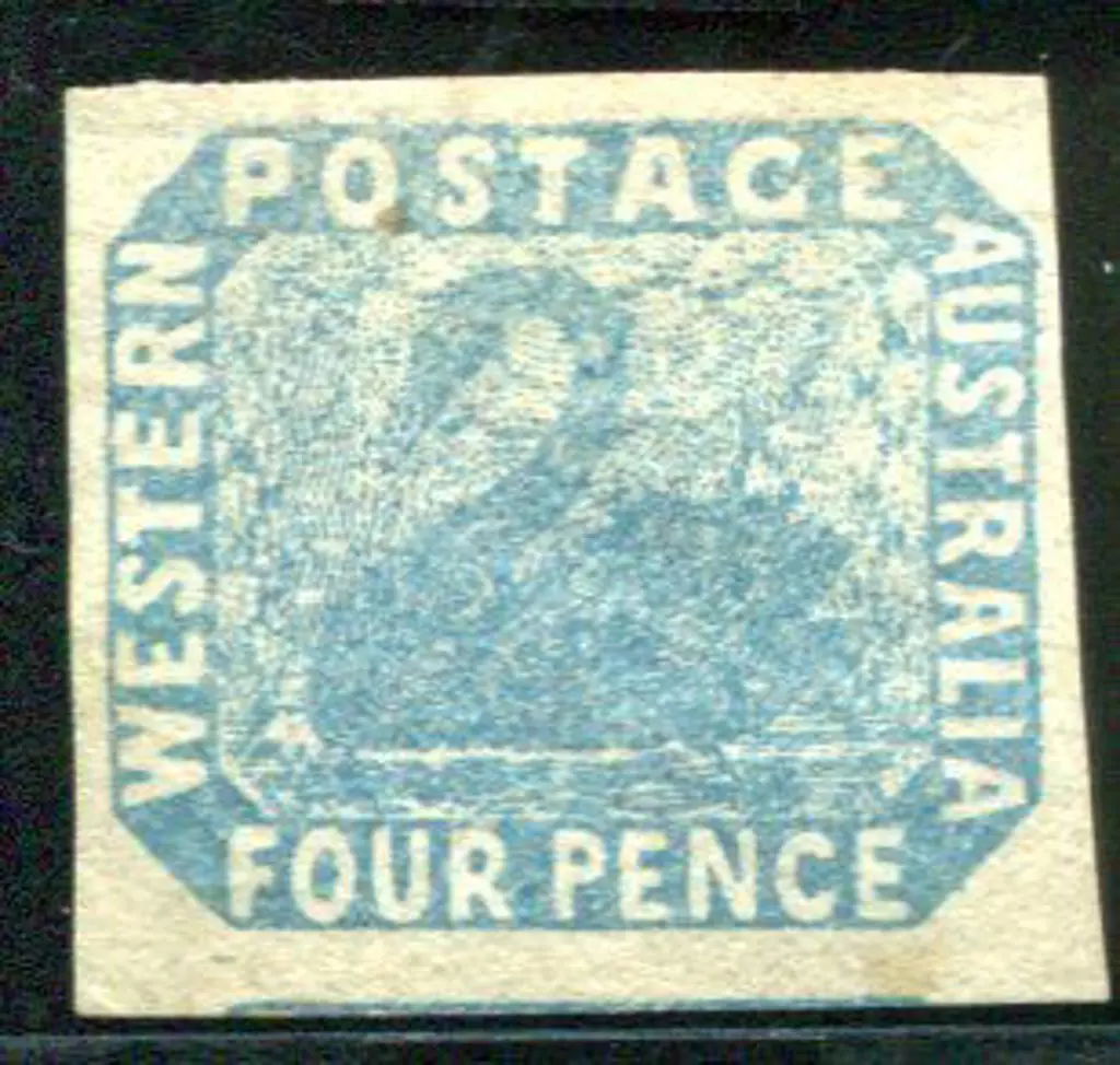 1854/55 4d pale blue swan Unused. 4 huge to large ... Image 1++