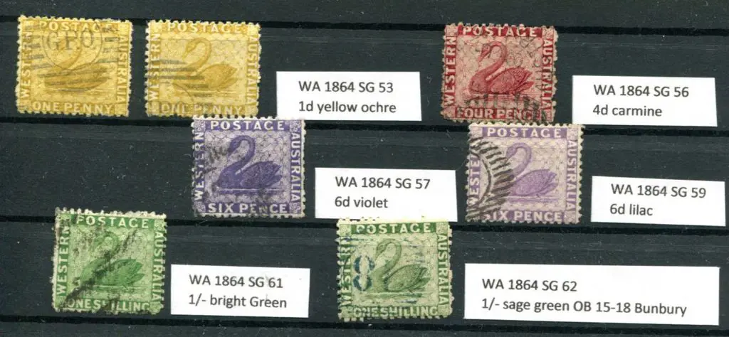 1864/79 1d to 1/- wmk crown cc perf. 12½ good to ... Image 1++