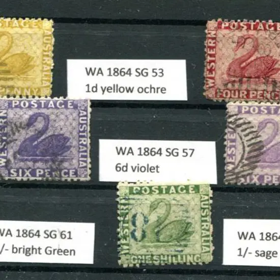 1864/79 1d to 1/- wmk crown cc perf. 12½ good to ...