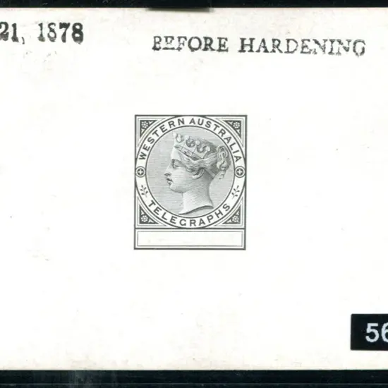 1878 Telegraph Stamp Master Die Proof without ...