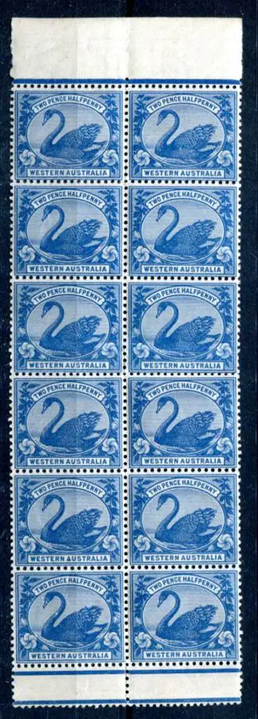 1898/1907 2½d blue vertical strip of 12 (2x6) with ... Image 1++