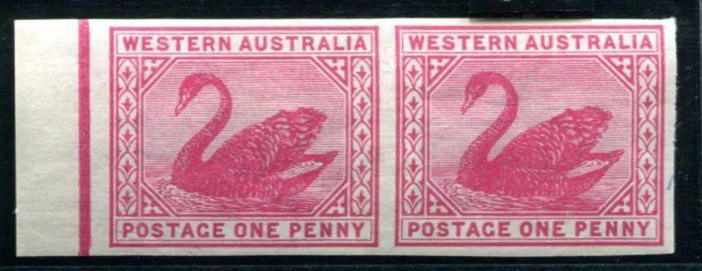 1907 1d carmine imperforate horizontal plate proof ... Image 1++
