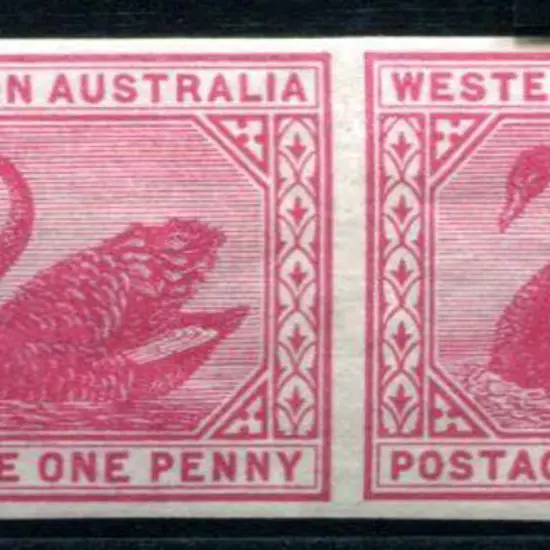 1907 1d carmine imperforate horizontal plate proof ...